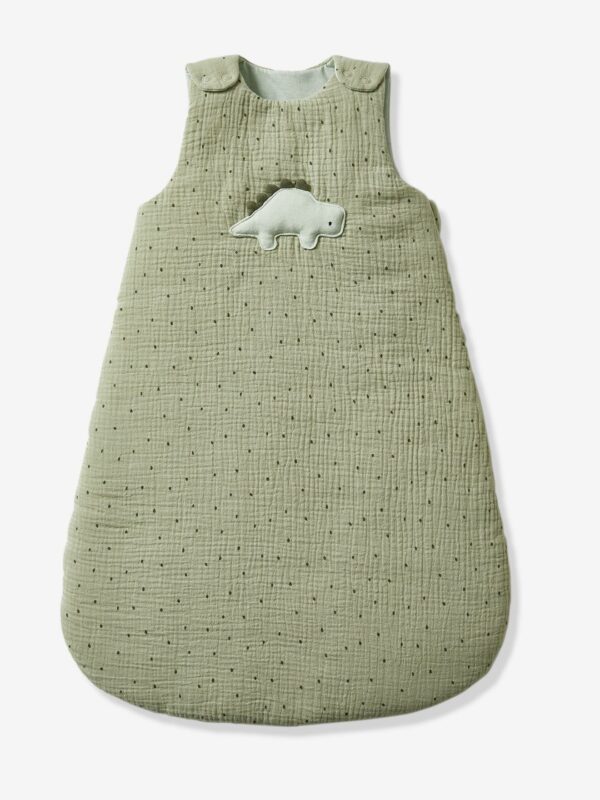 Vertbaudet Ärmelloser Baby Schlafsack „Kleiner Dino“