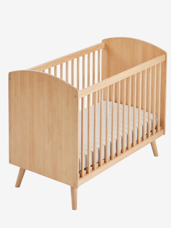 Vertbaudet Babybett „Konfetti Natur“ mit verstellbarem Bettboden